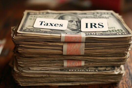 IRS and Taxes. Taxes and IRS paper notes on money