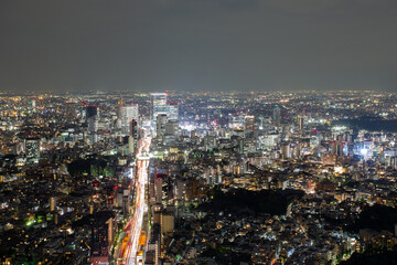 Tokyo, Japan. Night view from Roppongi hills observation deck