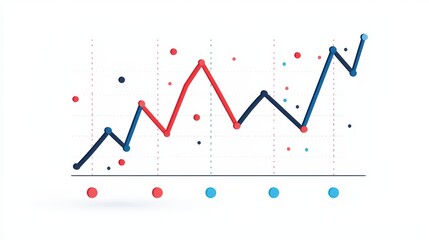 Obraz premium Colorful Line Graph with Data Points Representing Growth Trends