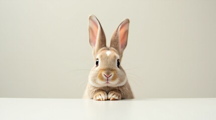 Adorable Rabbit in Pastel Background.