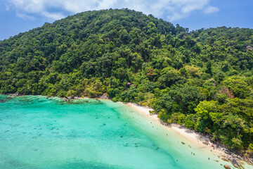 Beautiful beach on the tropical sea at Surin Islands, Phang Nga Province, Thailand.