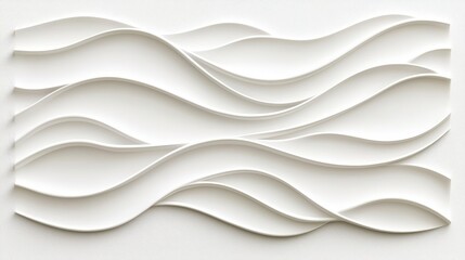 Obraz premium Abstract White Wave Patterns on a Smooth Surface for Modern Design Elements and Textures