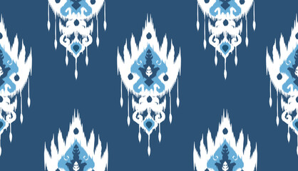 Fototapeta premium geometric ethnic vintage texture vector art design. textile fashion pattern line ikat seamless pattern and batik fabric texture asian background wallpaper geometry indian. Ethnic abstract ikat art .