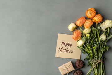 Contemporary Mothers Day Elegance Fresh Florals with Chic Minimalism and Chocolate Delights - Luxury Gift Solutions for Event Planning and Lifestyle Retail