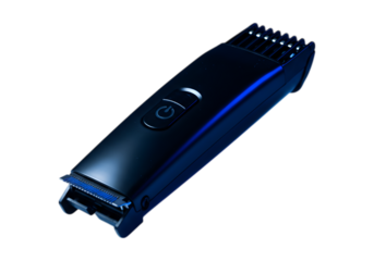 Modern electric trimmer for precise grooming and styling on black backdrop