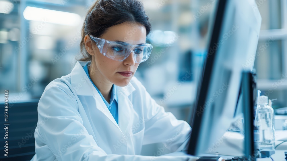 Aufkleber scientist working on research project in modern laboratory setting