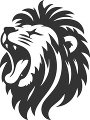 A lion yawning with a sleepy expression vector silhouette