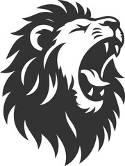 A lion yawning with a sleepy expression vector silhouette