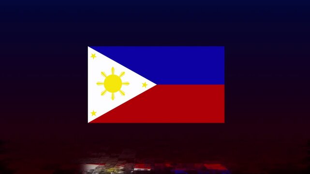 Awesome Philippine Flag Glitch Animation. Philippine Glitch Flag Animation Art. Philippine background