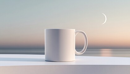 Obraz premium Eco-Friendly Mug Display Celebrating Earth Day Creative Mockup Template for Sustainability Awareness and Eco-Conscious Living