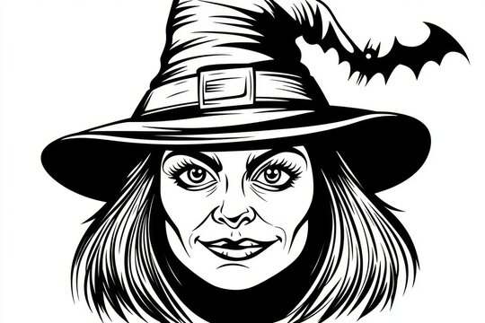 recommend clip art: Asset line art witch cauldron 2d flat illustration freehand drawing style object game graphics resource icon round pot props Halloween clip art cauldron with potion bat broom black and white