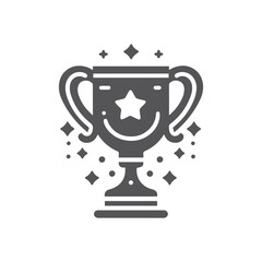 Fototapeta premium winner cup icon, award symbol, victory illustration, logo silhouette isolated on transparent