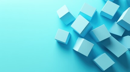 Obraz premium An abstract 3D render featuring geometric blocks on a dark background.