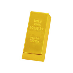 Cutout of a single gold bar isolated transparent png	
