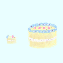 Cute cake with delicious whipped cream
