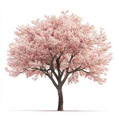 Obraz premium Beautiful pink tree isolated on white background