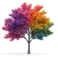 Fototapeta premium Colorful tree with vibrant leaves in various shades