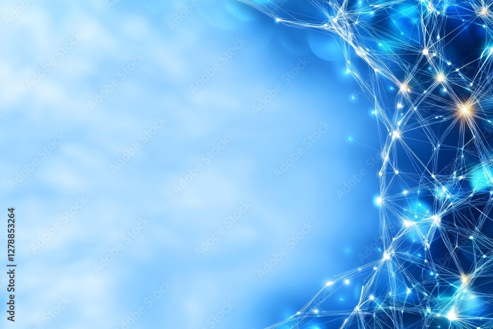 Poster abstract white blue background poster with dynamic technology network vector illustration