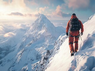 Man on Snowy Mountain