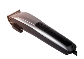 Close-up of a sleek and modern hair clipper against a dark background