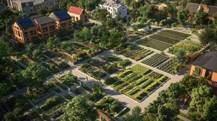 Fototapeta premium A city with a lot of green spaces and gardens