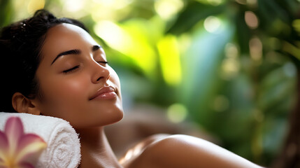 Fototapeta premium Woman receiving an acupuncture treatment, alternative medicine, holistic wellness, serene environment. 