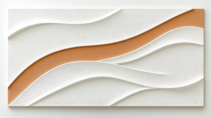 Fototapeta premium Abstract Wave Design with Smooth Lines and Earthy Tones on Textured Wall Background
