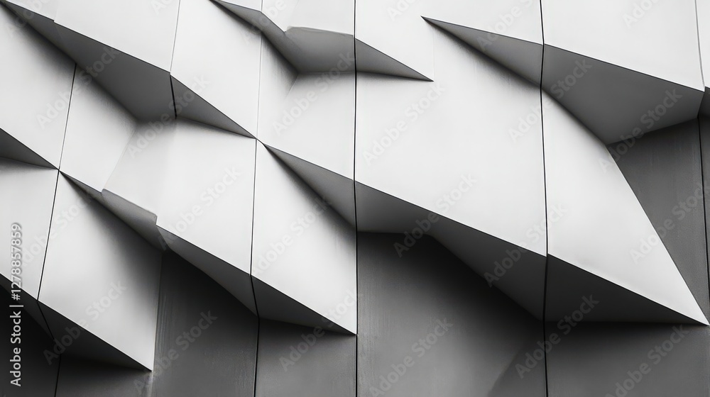 Poster abstract architectural facade: geometric patterns and modern design elements