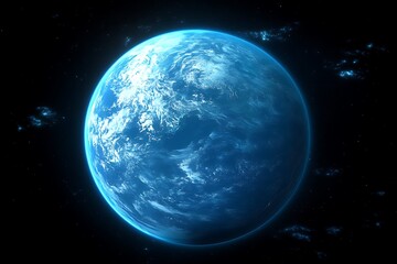 Obraz premium Blue planet, space, clouds, background, cosmic