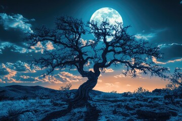 Tree with Full Moon