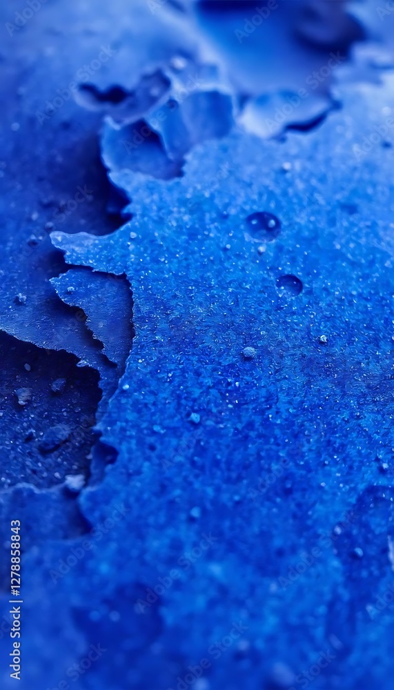 Poster generative ai image of deep blue abstract texture with water droplets