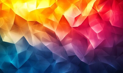Obraz premium Vibrant Abstract Geometric Background with Colorful Polygonal Shapes and Textured Gradient, Modern Digital Art for Creative Design Projects