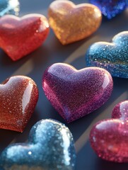 Obraz premium Multiple Colored Hearts Close Up