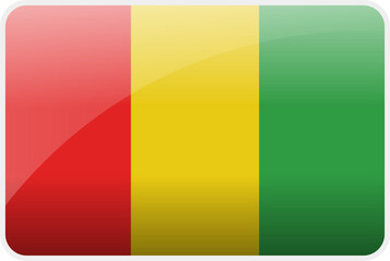 Flag Icon of Guinea Country,National Vector Flag Iconic Symbol and Colors of Guinea flag.