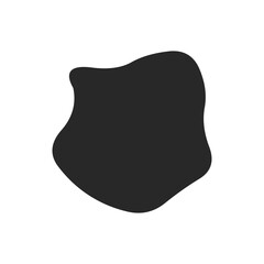 Black vector organic liquid amoeba blob elements set.
