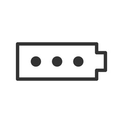 Battery energy three dots meatballs line vector icon