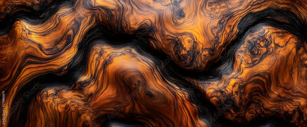 Poster abstract swirl texture with dynamic orange and black waves background graphic design