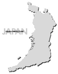 大阪府の3D地図