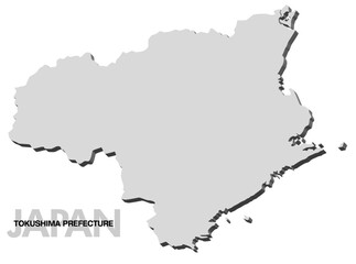 徳島県の3D地図