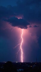 Rolling thunder and flashes of lightning on a cloudy evening, , weather