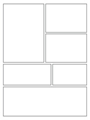 Comic or Manga background, pop art backdrops in frames and panel for mangaka or comic artists. Manga storyboard layout template.