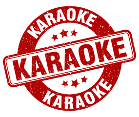 karaoke stamp. karaoke label. round grunge sign
