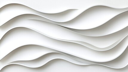 Obraz premium Abstract White Wavy Paper Background Design for Creative Projects and Modern Art Illustrations