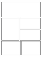 Comic or Manga background, pop art backdrops in frames and panel for mangaka or comic artists. Manga storyboard layout template.