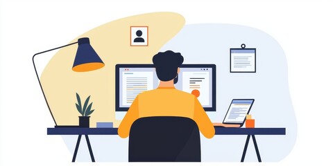 Discovering career prospects through a laptop and job search platform.