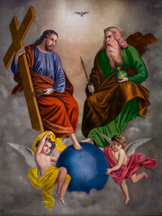 Obraz premium Holy Trinity. Religious Iconography in Classical Style. This is an original digital artwork inspired by classical religious paintings