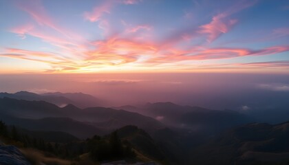 Obraz premium 夜明けの山