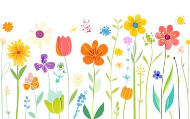 PNG Various flowers in spring art illustration colorful.