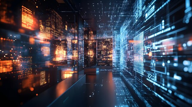 Data-Driven Technology Corridor with Dynamic Visual Effects