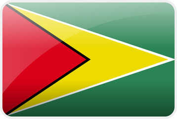 Flag Icon of Guyana Country,National Vector Flag Iconic Symbol and Colors of Guyana flag.